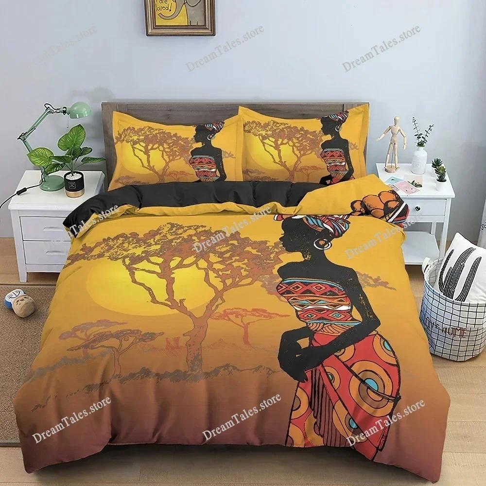 Egyptian Print Duvet Cover Set,3D Ancient Egypt Tribe Decor Comforter Cover Set for Adult Women King Size Polyester Bedding Set7