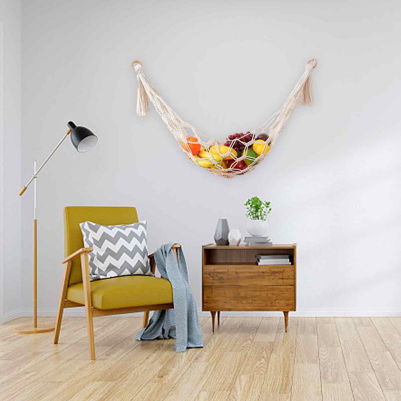 Boho Hnízdo na plyšáky Úložná síťka na plyšáky s makramé Organizér na hračky Úložná síťka Koutek na plyšáky