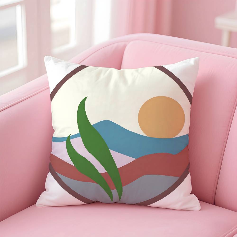 Classic Sunrise Cartoon Pillow Case Pattern Printing Pillowcase Living Room Sofa Cushion Cover Bedroom Room Decor
