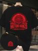 HATTORI HANZO Samurai Leeuwenkop Dubbele Zwaarden Dubbelzijdige Print Heren T-shirt en kinder T-shirt Japanse Retro Stijl Heren T-shirt en kinder T-shirts voor de Zomer