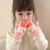 Plush Children Full Fingers Gloves Cartoon Rabbit Windproof Gloves Kawaii Kids Knitted Gloves