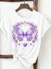 (Asian Size) trend lovely flower style Print Female Clothing T Shirt Woman Women Fashion Tee Top Short Sleeve Graphic T-shirts