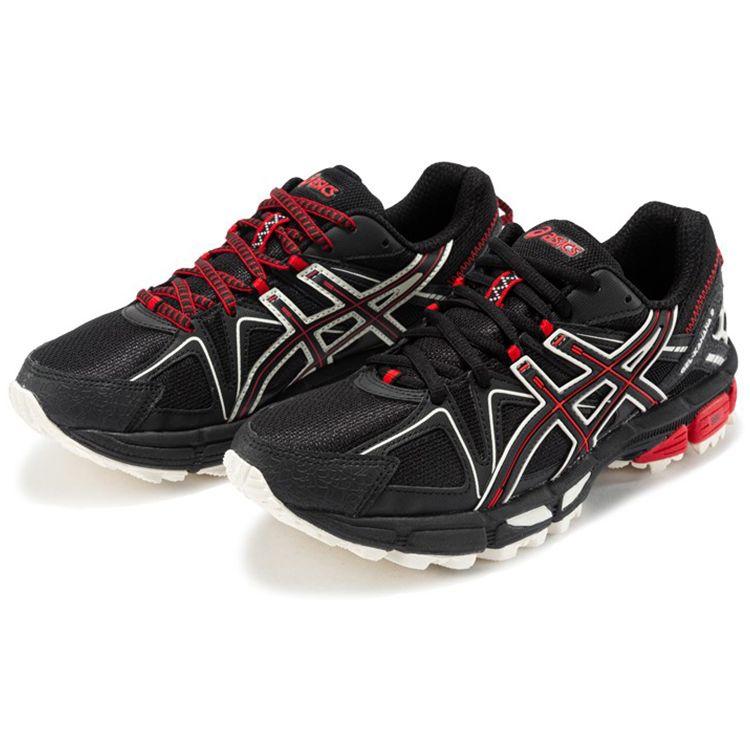 Asics Gel-Kahana 8 Fashionable Comfortable Fabric Synthetic Leather Low-Top Training Running Shoes Men sneaker Black Red 1011B109-004