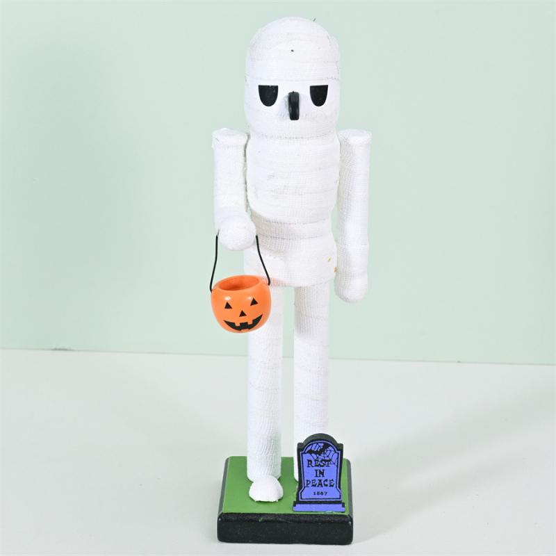 1Pcs Holiday Decor Halloween Pumpkin Nutcracker Soldier Skeleton Nutcracker Halloween Figurine Goody Bag Fillers Home Ornament
