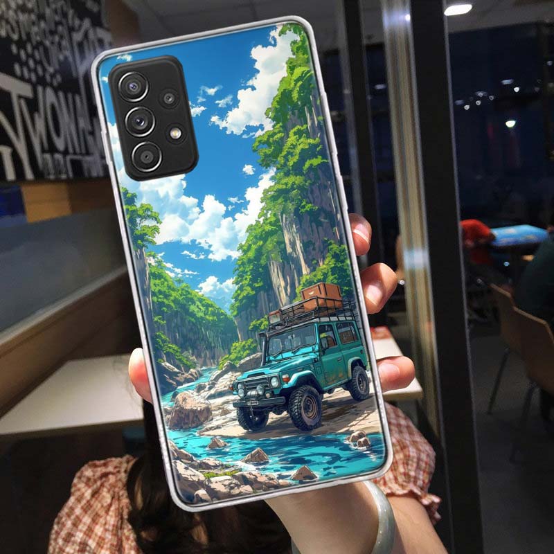 Off Road Vehicle Tourism Scenery Phone Case for Samsung A54 A57 A37 A17 A14 A15 A12 A24 A34 A55 A35 A25 A52S A07 A05S A04S A22 A