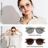 [Puente] Sunglasses for Men and Women - Stylish, Clear Gray, Gray, Clear, Transparent, Clear Frame, Mid-Gray, Square, Flat, Oversized, Suitable for