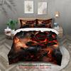 3pcs Black Rose Fire Bedding Sets 3D Printed Floral Pattern Duvet Cover Sets With Pillowcases No Filling