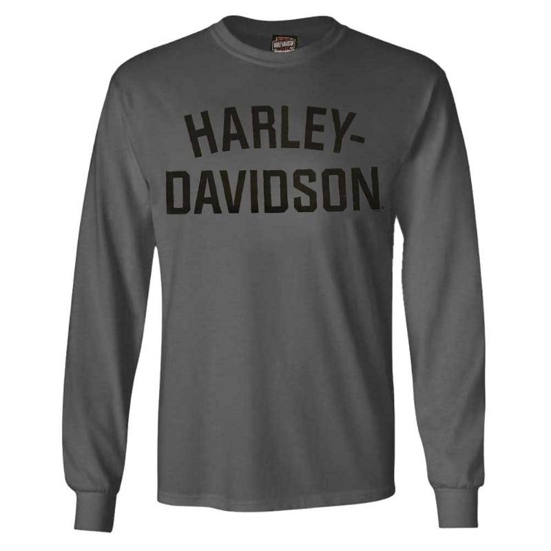 Harley-Davidson Herren T-Shirt Heritage Langarm Anthrazit T-Shirt XL black