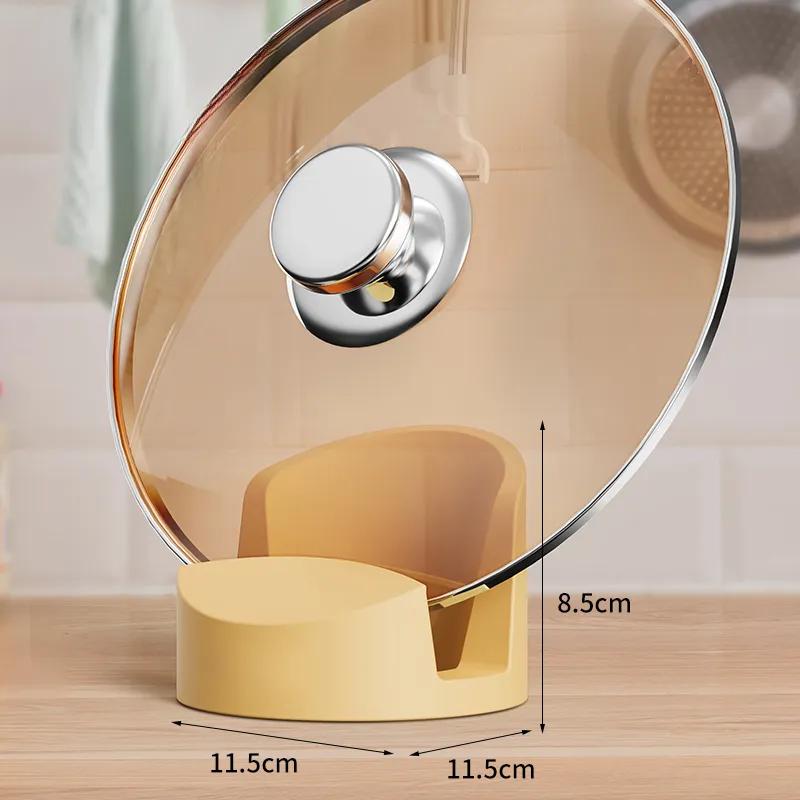 Circular Silicone Pot Cover Rack, Milk Oil Fan Pot Cover Rack, Spatula Rack, Integrated Storage Rack, Kitchen Stove Storage Rack