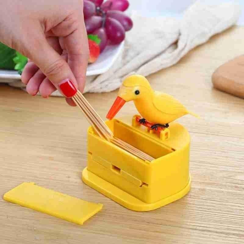 Small Bird Toothpick Container Automatic Toothpick Dispenser Toothpick Holder Home Decoration Kitchen Accessories