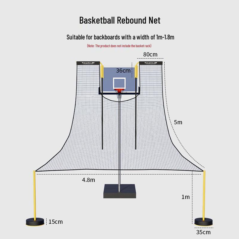 Automatic Basketball Rebound Trainer and Shooting Backboard System Default Option