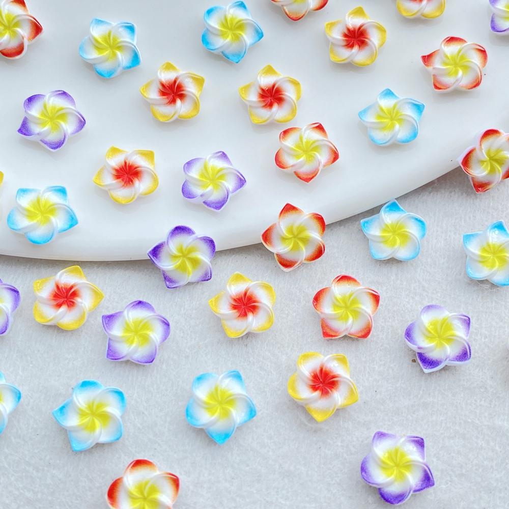 100Pcs Resin Kawaii Colorful 9mm Flower Flat Back Stone Gem Scrapbook DIY Wedding Christmas Art Decor Jewelry Crafts Accessories