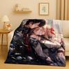 New Sword Art Online SAO Cartoon Kirito Yuuki Asuna Flannel Blanket,Ultra Soft Warm Plush Throw for Home Bedroom Bed Sofa Kids