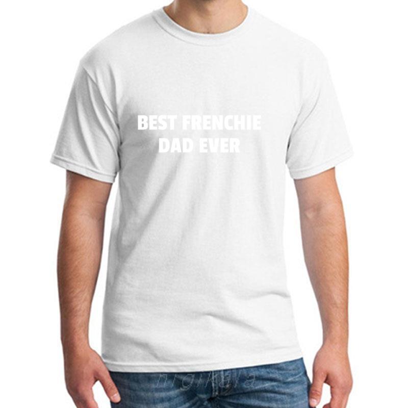 Funny Best Frenchie Dad Ever French Bulldog T-shirt Summer Fashion Funny High-Quality Printing Casual 100%Cotton Men's Tee