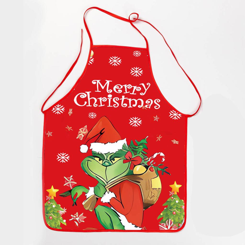 Christmas Claus Print Apron Waterproof And Stain-Resistant Household Christmas Apron