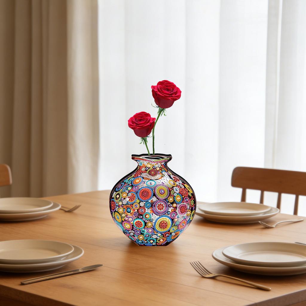 DIY Artistic Vase Desktop Diamond Art Kits Double Sided Drill Diamond Art Tabletop Painting Kit for Adults Home Office Decor