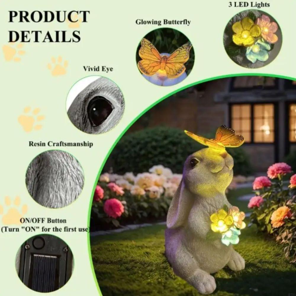 Solar Powered Solar Cat Garden Lights Luminous Light Simulation Animal Outdoor Statues Waterproof Design Wind Rain Resistant