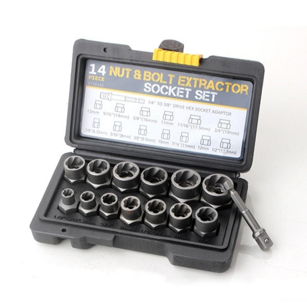 High Hardness Nut&bolt Extractor Socket Set Spiral Design Broken Bolt Tool  Machinery Tool