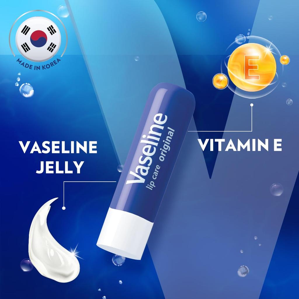 Vaseline Lip Care Original Lip Balm Stick 4.8g Pack of 1 for Soft Smooth Hydrated Lips Up to 48H