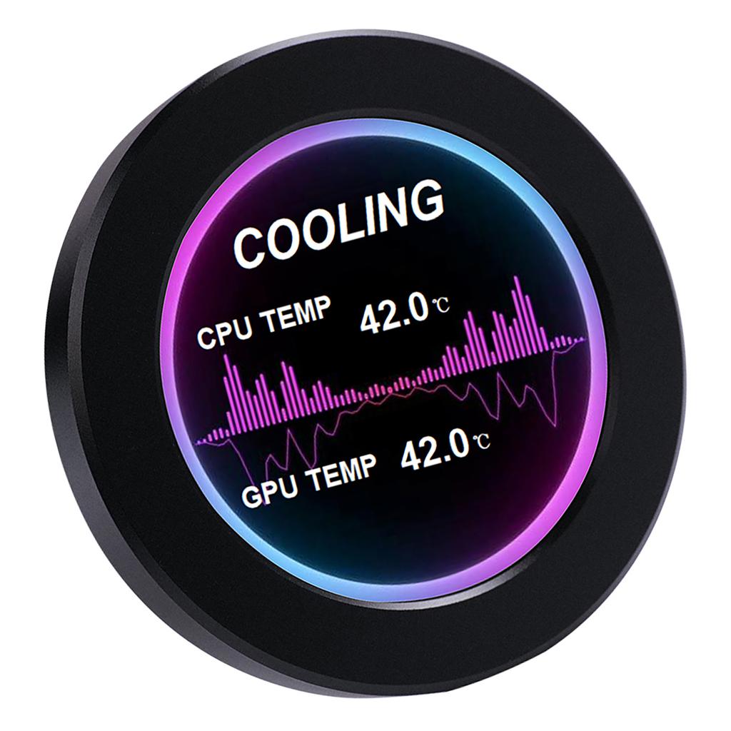 Portable 2.1in IPS Water-Cooled Secondary Screen Comapct Round LCD Display Computers Host CPU GPU Te