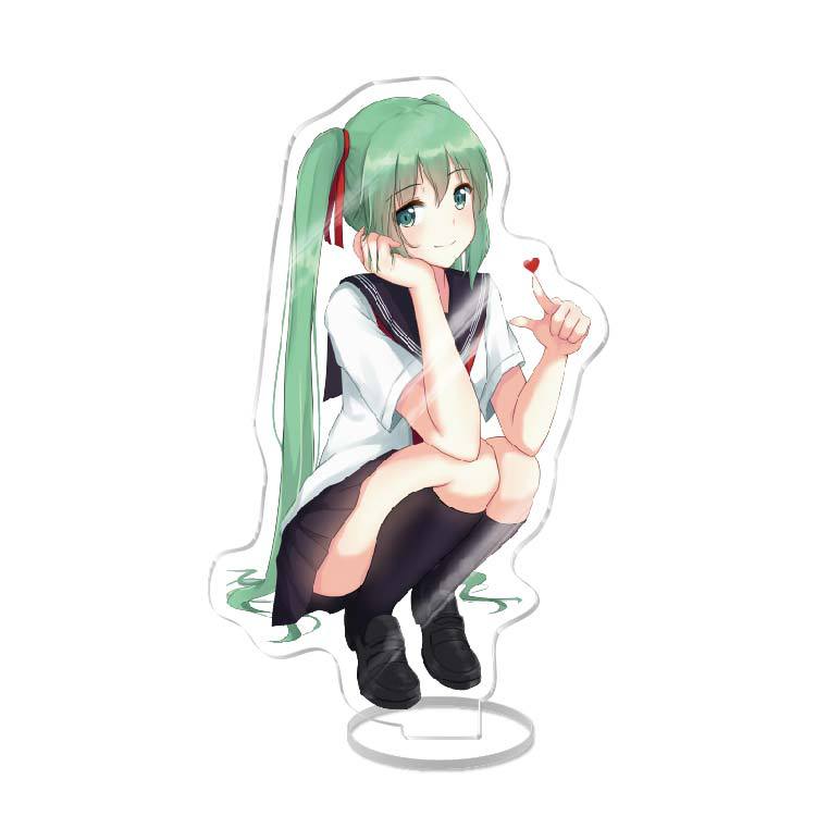Anime Acrylic Stand Double Sided Artwork  Hatsune Miku Sakura Miku School Campus Figure Merchandise Otaku Collection