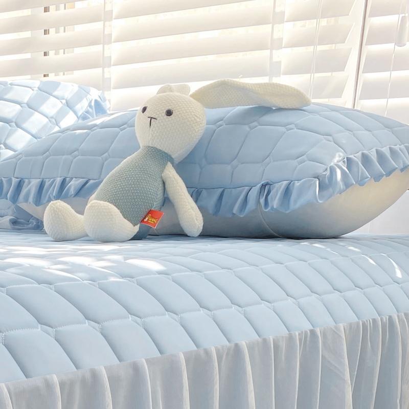1/2pc Natural Latex Thickened Cooling Pillowcase Korean Style Ruffled Summer Pillow Cases Solid Ice Silk Breathable Pillow Cover