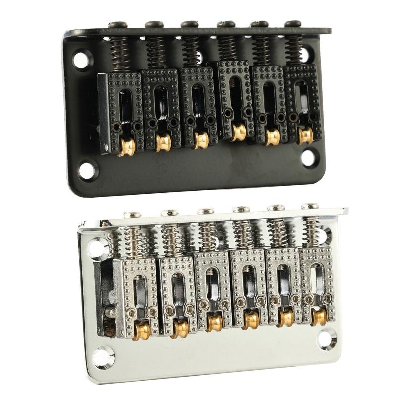 78mm 6 String Bass Guitar Roller Saddle Hardtail Top Load Bridge Tailpiece with L Shaped Wrench and Screws for Guitars