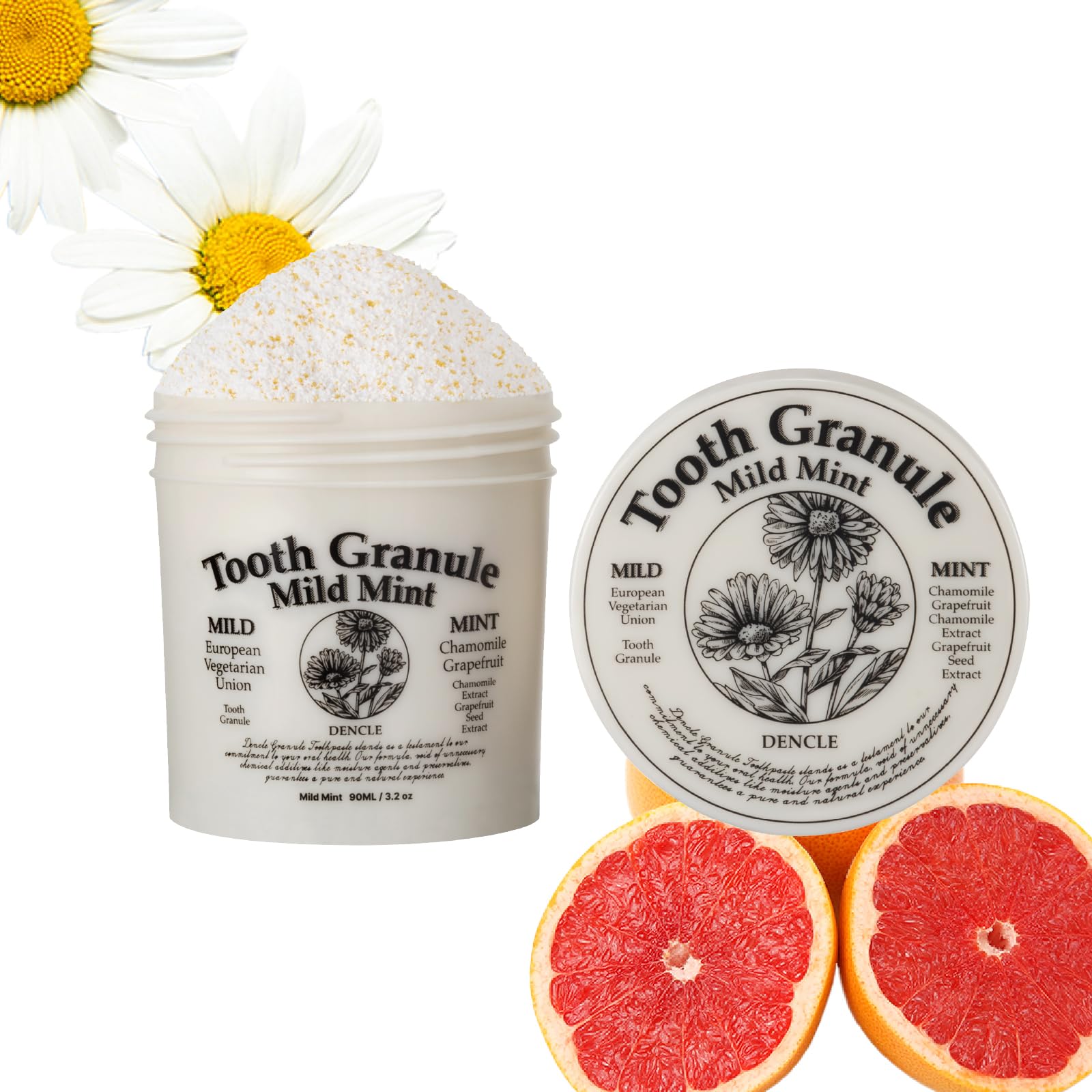 

Dencle Tooth Granule Mild Mint 87% Natural Ingredients Mild Toothpaste (90g, Mild Mint)