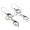 White Topaz Gemstone 925 Silver Jewelry Earring 2.44 "