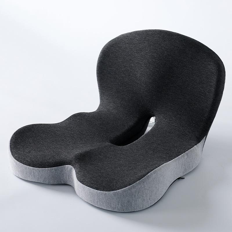 Memory Foam Seat Cushion and Backrest Integrated One-piece Backrest Cushion and Pillow for Office Chairs and Cars.