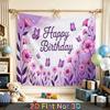 Party Backdrop Birthday Floral Purple Photo Booth Background Front Door Decor