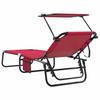 Folding Sun Lounger Red 190 x 57 x 81 cm Oxford Fabric