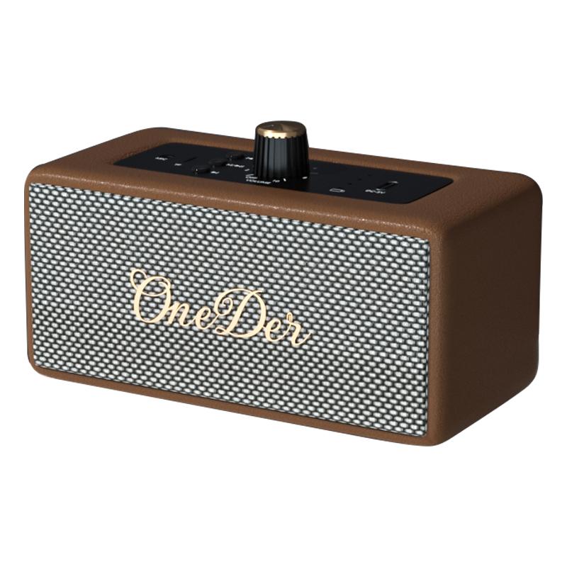 

ONEDER D3 Retro Bluetooth-compatible Speaker Subwoofer HIFI Wireless Speaker Brown
