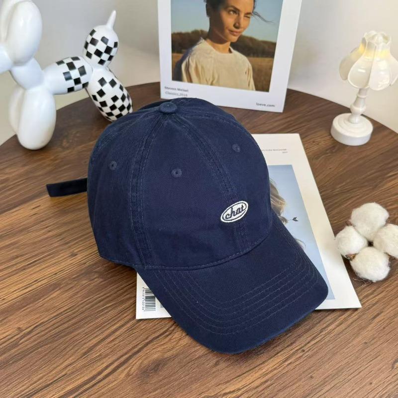 Spring New Letter Embroidered Baseball Cap Women's Versatile Big Head Circumference Soft Top Cap Casual