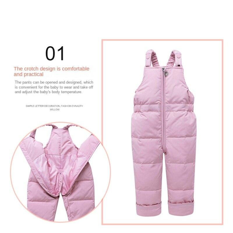 Sada dětské péřové bundy s kožešinovým límcem z mývala, dvoudílná sada zimního oblečení pro miminka ve věku 1-4 let