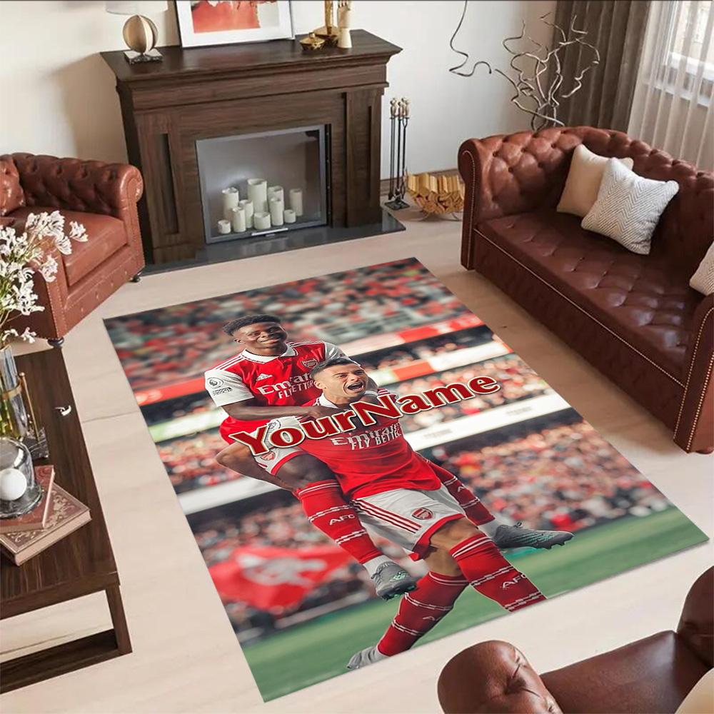 Arsenal Customize Text Floor Mat Suitable for Kitchen Foyer Dining Room Decorate room Anti-slip Rug Decorate Offices Perfect Gift for Friends & Family
