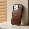 Etui z prawdziwej skóry krokodyla premium do iPhone'a 16 Pro Max 15 14 13 12 11 XR z tyłu ze skóry bydlęcej, ochronne