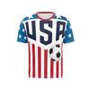 Unisex USA American Flag Soccer 3D Print T Shirt Men Football Fan Short Sleeve Summer Quick Dry Breathable Sports Training Tops