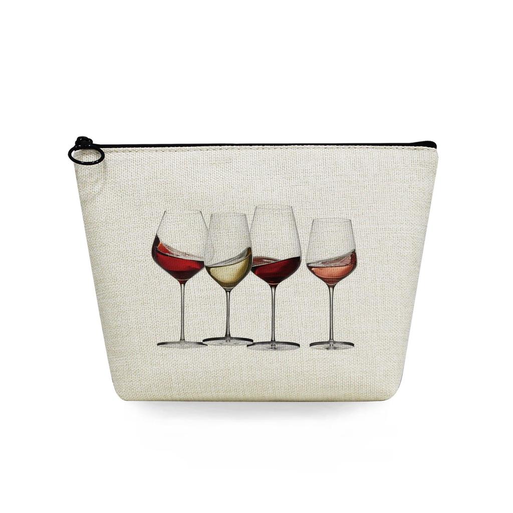 Women Wine glass Print Cosmetic Bag Toiletries Organize Travel Storage Case 6735 KTB