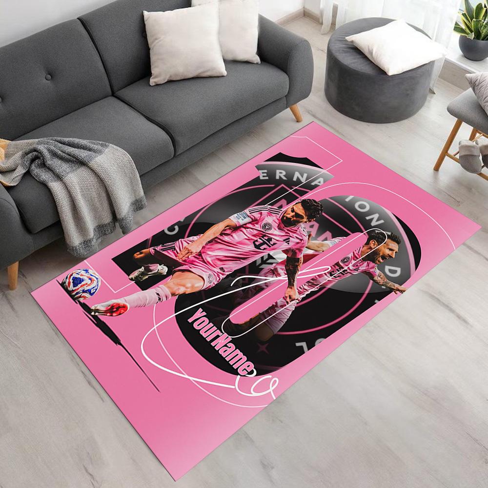 Messi Customize Text Area Rug Suitable for Decorate Room Bedrooms Foyer Hallway Antislip Carpet Anime Office Decor Perfect Gift for Friends & Family