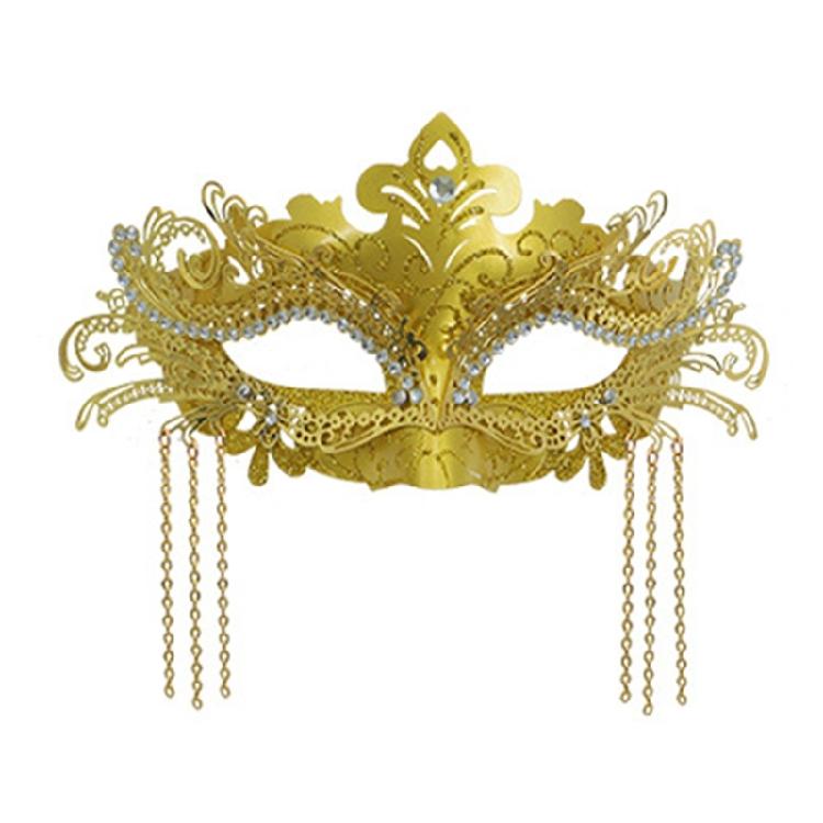 Luxurious Beaded Half Face Mask Practical Metal Plastic Blend Costume Prop For Masquerades Theater Art