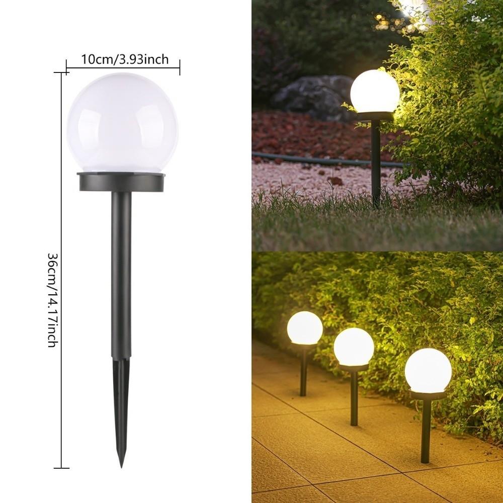 4pcs Smart Solar Powered LED Outdoor Ground Light Waterproof LED Bulb Light Solar Garden Light LED Path Light Yard Lawn