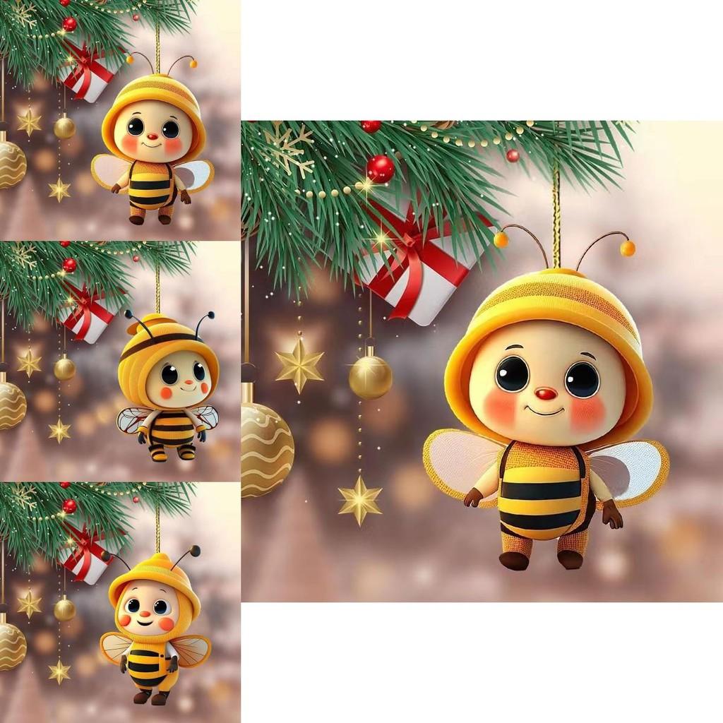 Dekoracja Samochodowa Akrylowy Wisiorek Pszczoła z Ozdobą Choinkową do Dekoracji Sezonowej