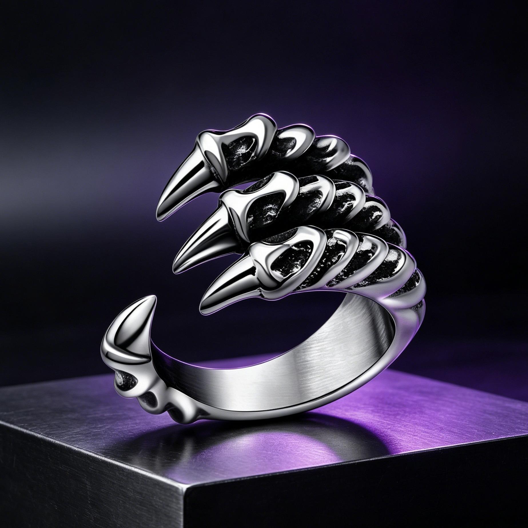 2026 European and American Personalized Retro Eagle Claw Men s Ring No. 7