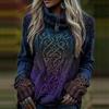 2025 Women's High Neck Jacquard Knit Sweater - Chunky European & American Style Pullover
