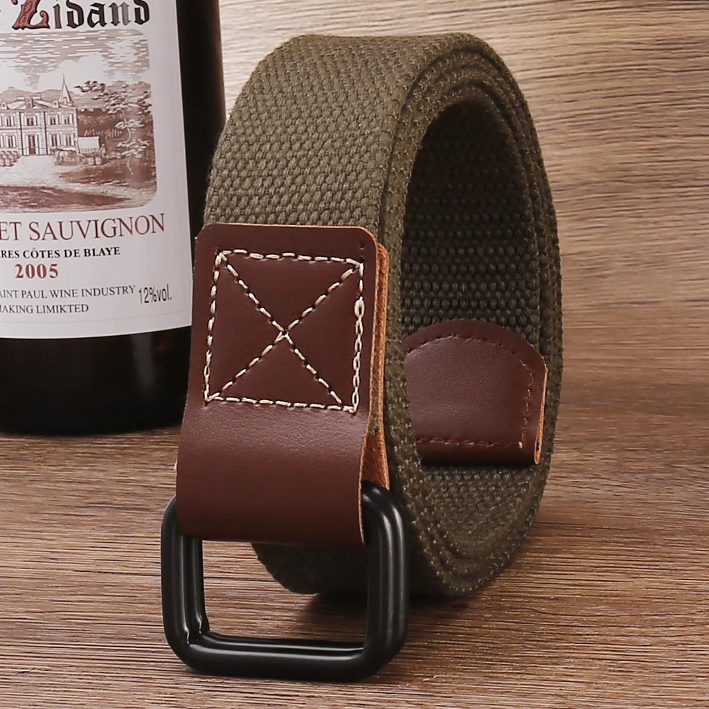 Double Ring Buckle Webbing Belt, Men'S And Women'S Canvas Universal Casual Belt, Jeans Tooling Belt