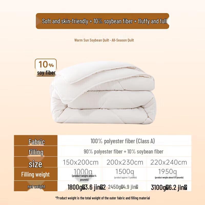 Mengjie All-Season Soybean Fiber Antibacterial Quilt