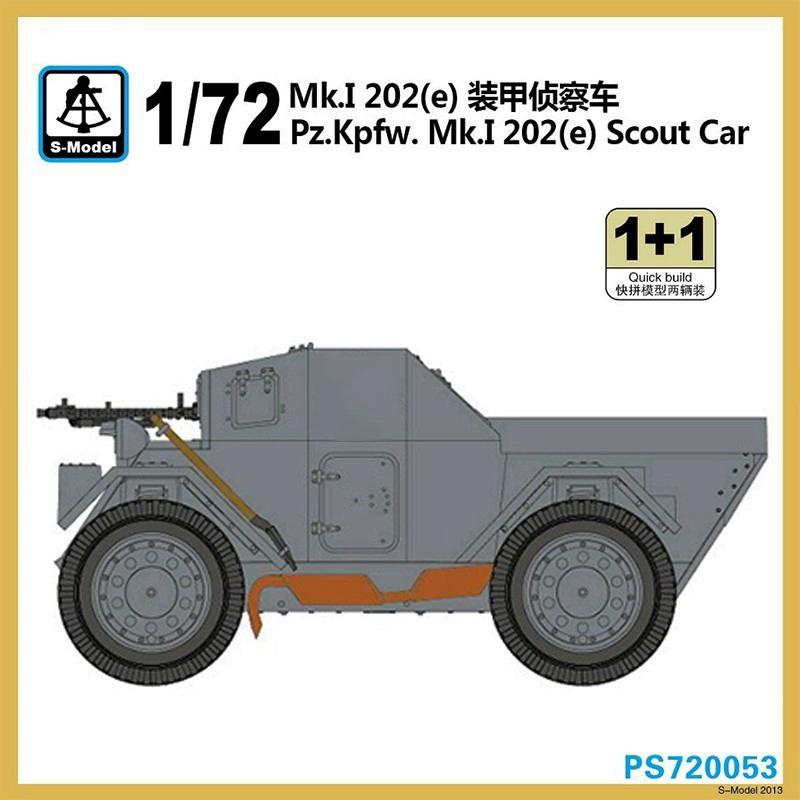 

PS720053 1/72 Немецкий 202 (и) Бронированная разведывательная машина Пластиковая сборная модель