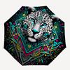 1pc Leopard Print Automatic Opening/closing Umbrella, Reinforced 8-Rib Construction, Compact Travel Umbrella Yy250808188