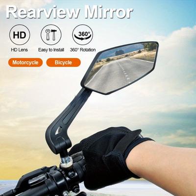 Bike Rear View Mirror Reflector Adjustable Rotatable Handlebar Mirror Clear Rearview Electric Scooter Cycling Bicycle Accessorie